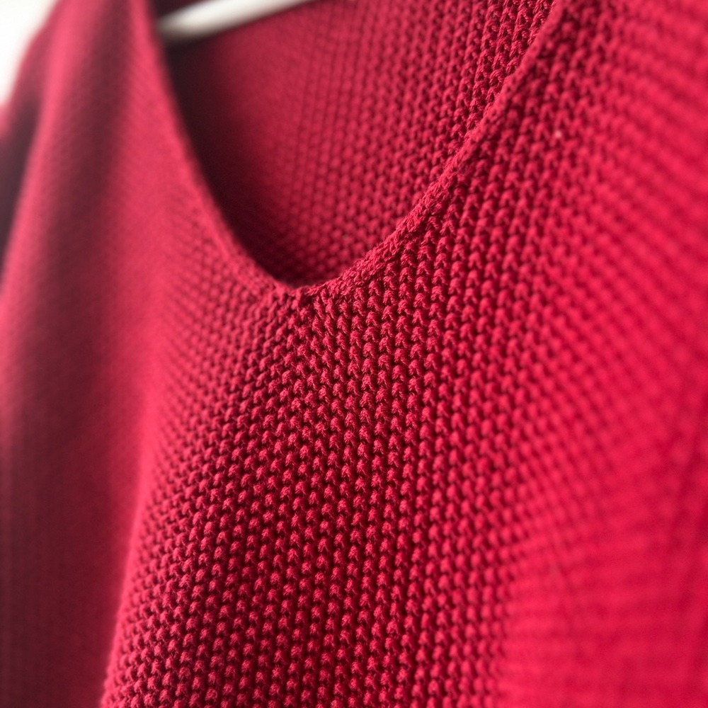 Lucky Brand Deep Red V-Neck Sweater